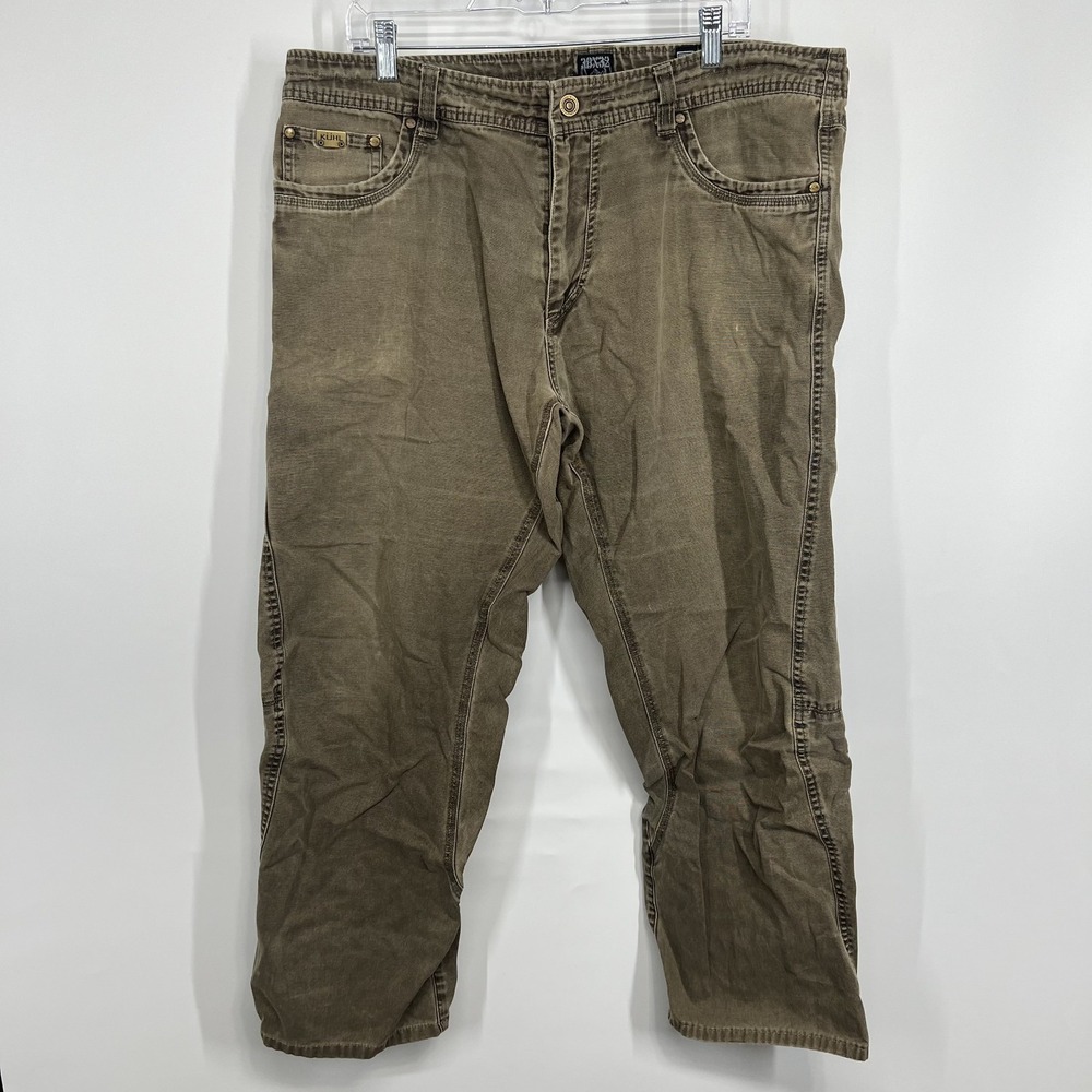 Kuhl Pants Mens 38x32 Brown Outkast Canvas Cargo Outdoor Workwear Hiking